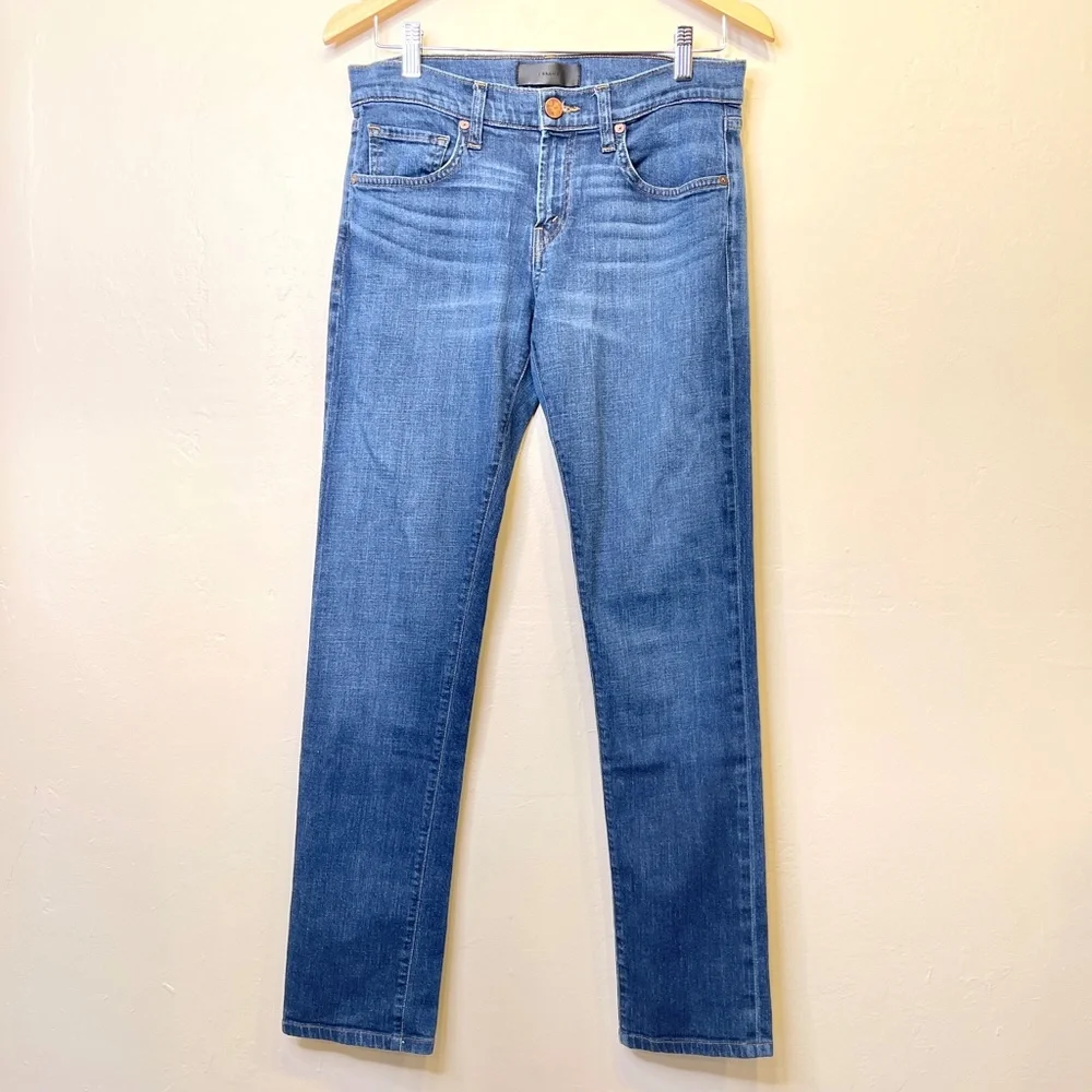 J brand | Tyler Dark Wash Mid Rise Comfortable Soft Stretch Slim Designer Jeans
